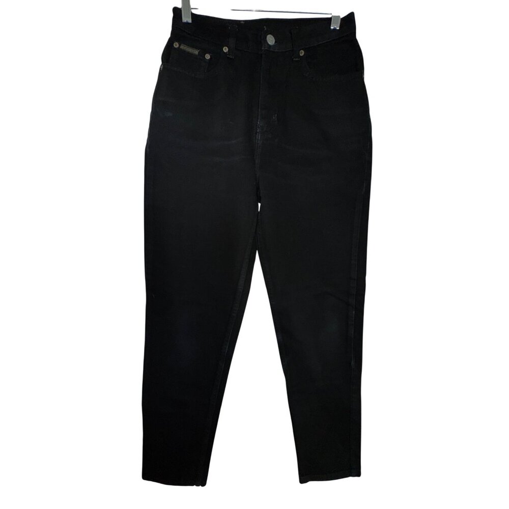Vintage Eighties Y2K Calvin Klein Black Denim Jeans Size 6 100% Cotton Retro - Picture 2 of 8